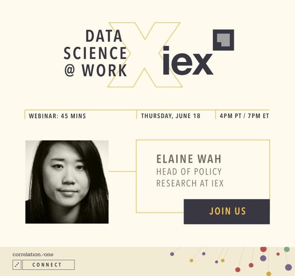 Correlation One Data Science at Work with IEX, Head of Policy Research at IEX