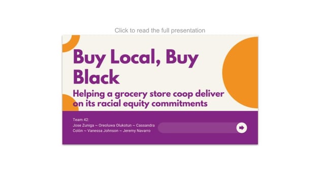 Data Science for All / Empowerment Project presentation: Buy Local, But Black
