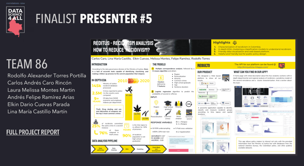 Data Science for All: Colombia program. Second place, how to reduce recidivism