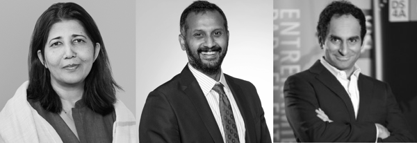Shar Dubey, CEO of Match Group; Sham Mustafa and Rasheed Sabar, Correlation One Co-Founders and Co-CEOs 