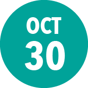 Oct 30 - PROGRAM COMMENCES 14-WEEK PROGRAM (WITH BREAKS BUILT IN) Oct 30 - PROGRAM COMMENCES 14-WEEK PROGRAM (WITH BREAKS BUILT IN)