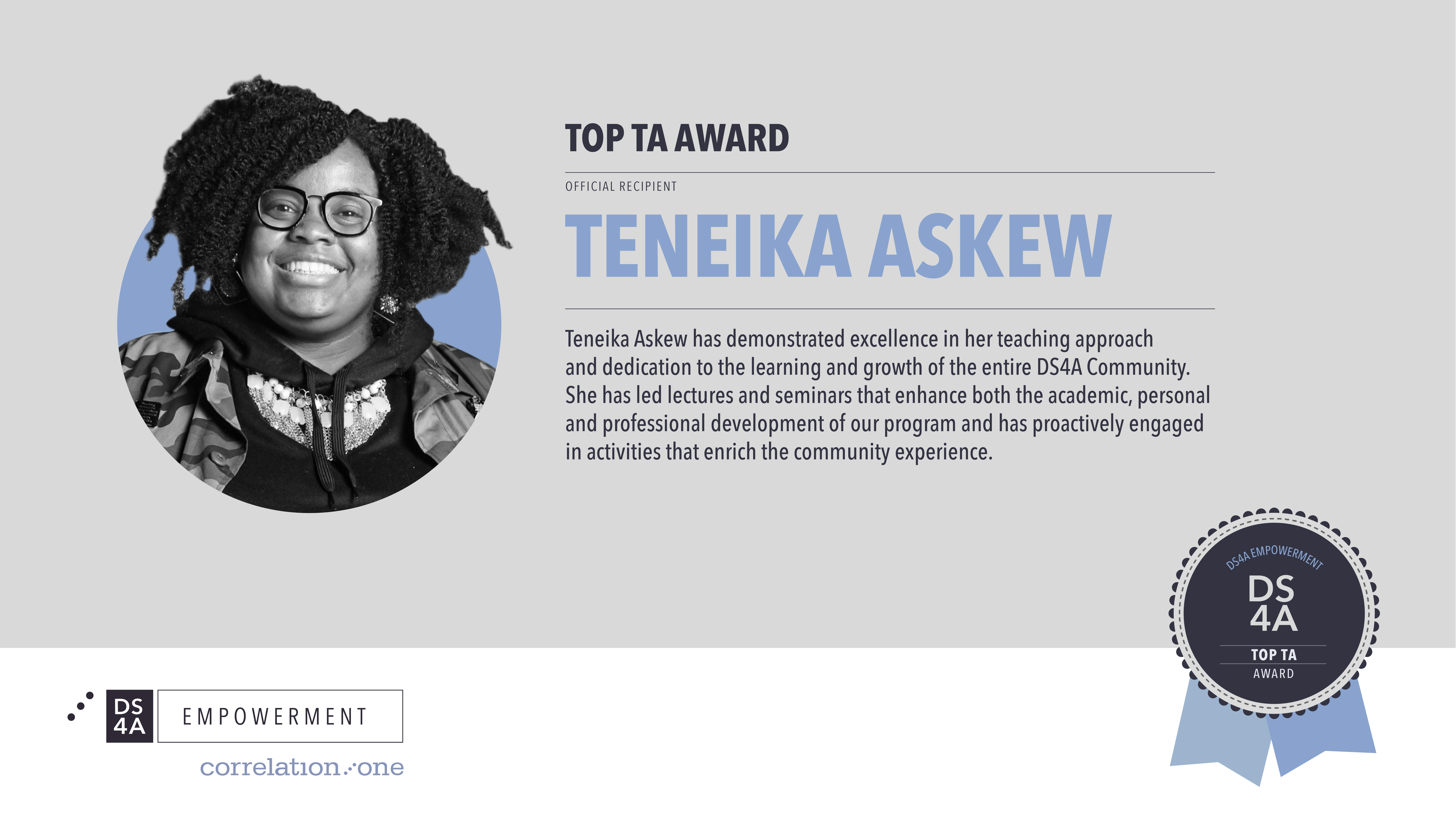 Top TA Award Winner Teneika Askew